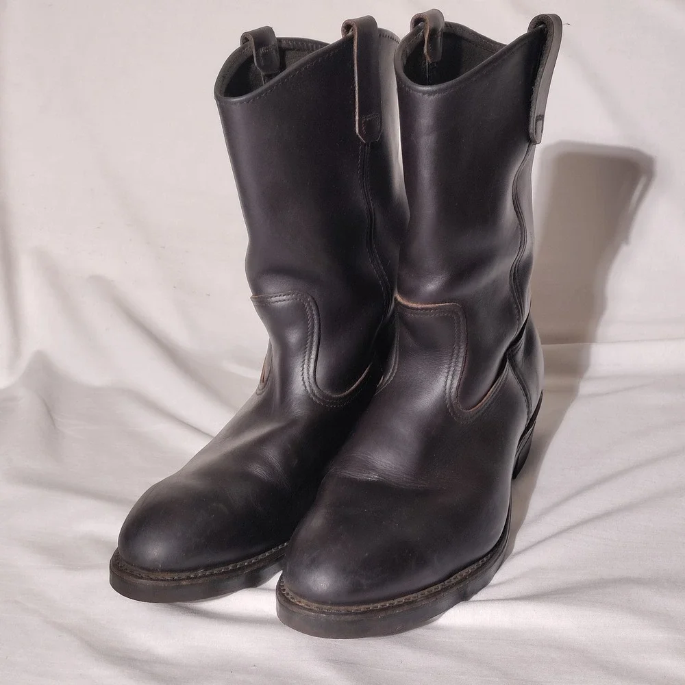 Mason Mens Vintage Leather Pull On Work Boots Dark Brown ANSI Z41.1 10.5 EE